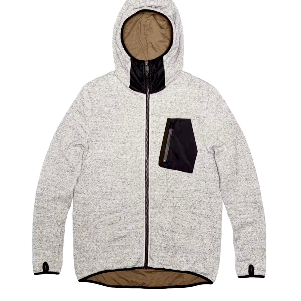 Coldsmoke Avani Zip-Up Heathered Light Gray Cotton Performance Jacket Me… - Picture 2 of 16